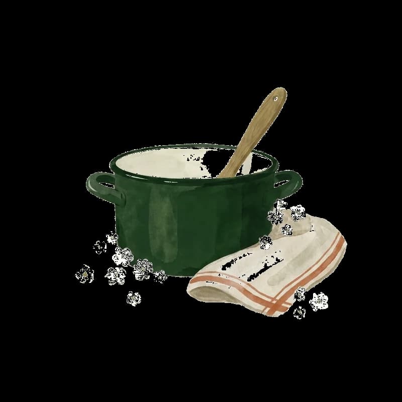 Panelas e utensílios de cozinha em aquarela