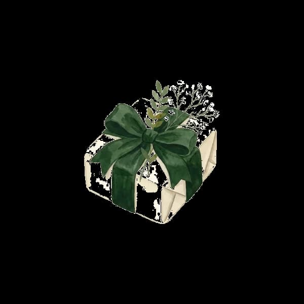 Presentes com flores em aquarela